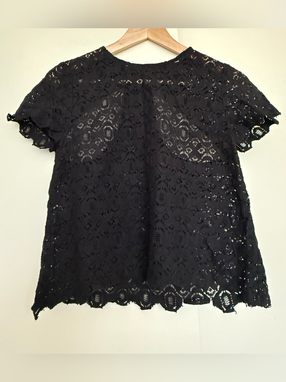 Funktional Whimsigoth Black Lace Cutout Coquette Racerback Sheer Top S Romantic